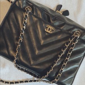 Large Chanel Quilted Lamb Skin Bag